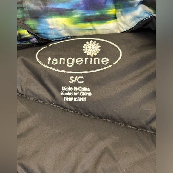 Tangerine Duck Down Puffer Multicolor Women’s Vest Size Small - Picture 9 of 9